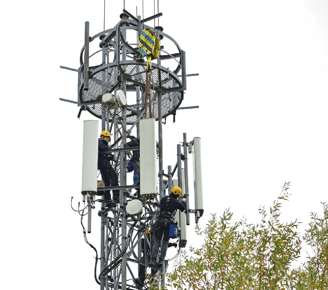 employees working on telecom tower infrastructure design