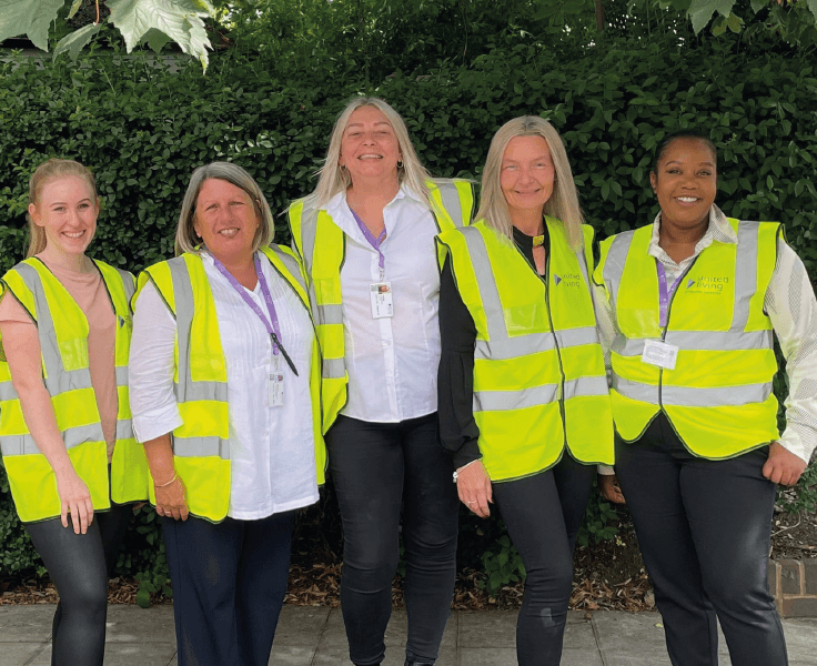 group of women in high vis jackets