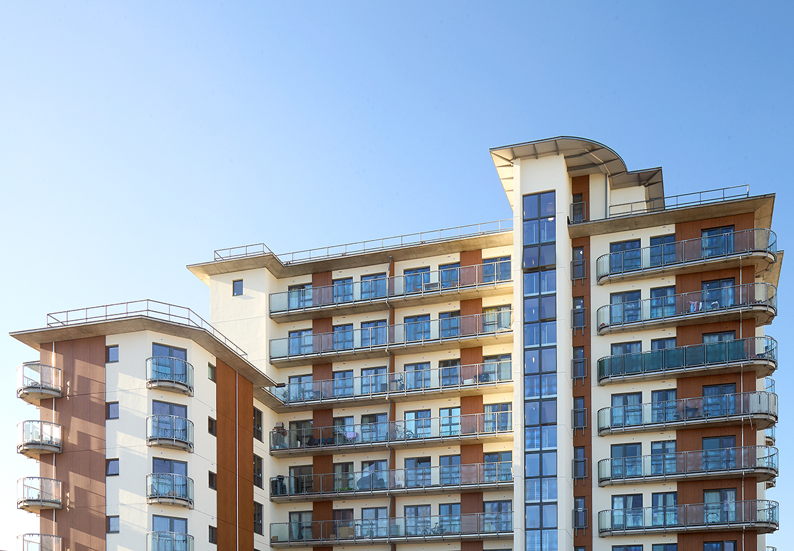 outside of charrington court after cladding works